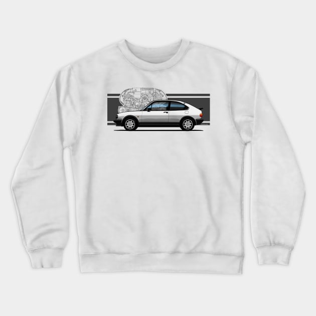 The iconic Italian classic car designed by Giugiaro (for light backgrounds) Crewneck Sweatshirt by jaagdesign